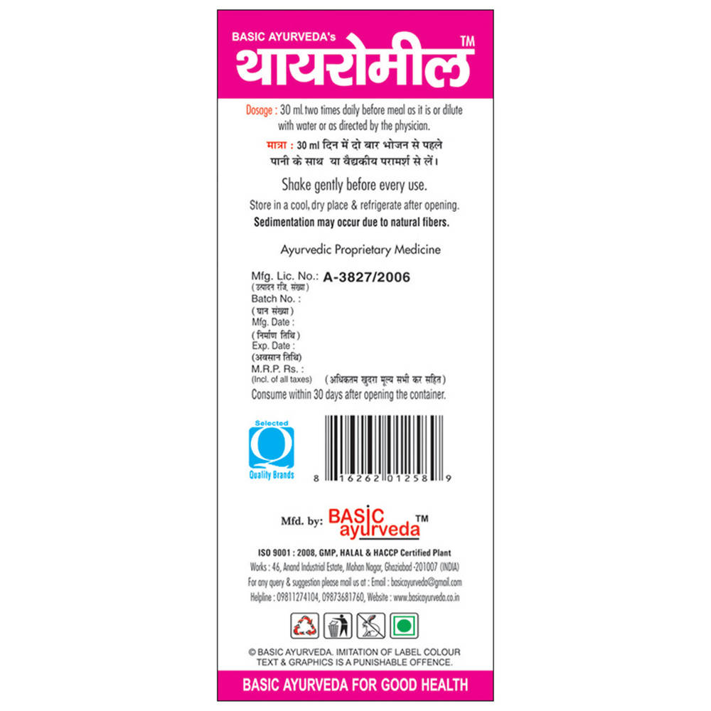 Basic Ayurveda Thyro Meal Dosages